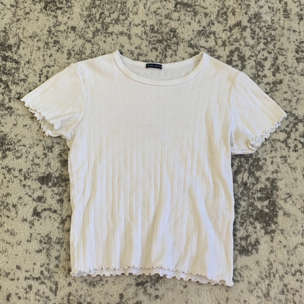 White Floral Brandy Ruffled Top